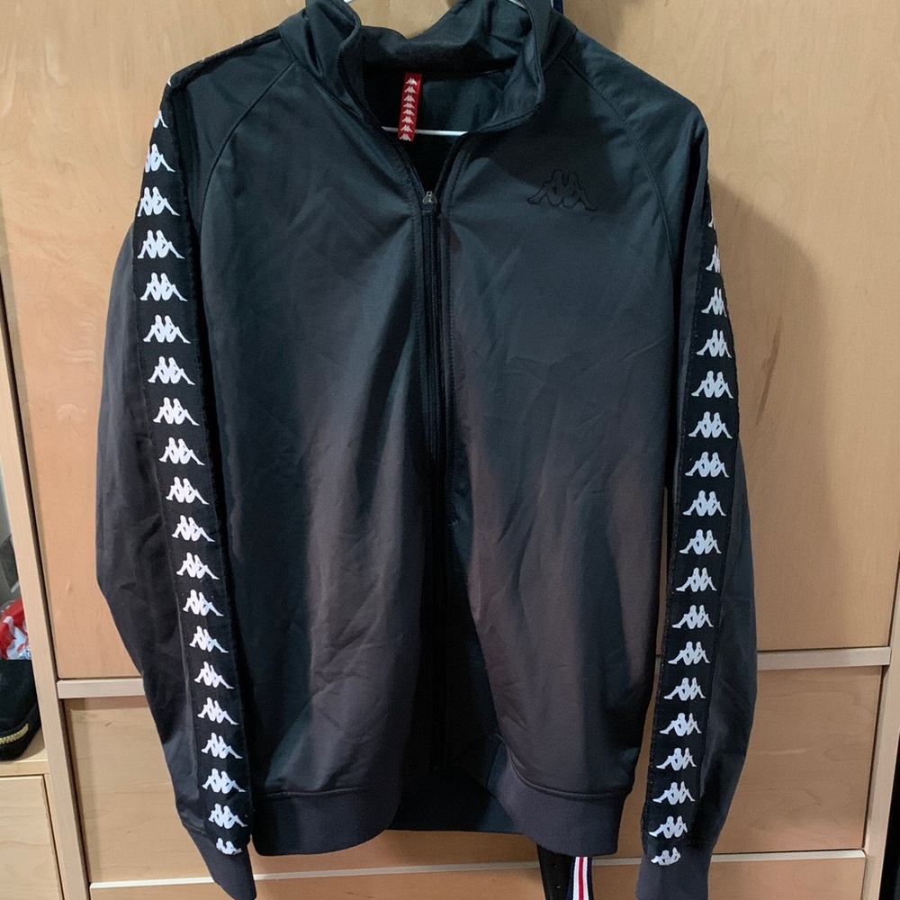 Kappa Black Jacket with White Logo Accents